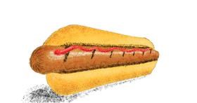 Drawing of Hotdog by Sam