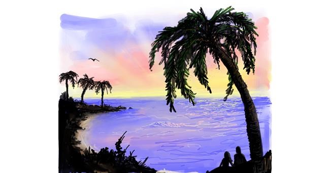 Drawing of Palm tree by JCat
