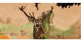 Drawing of Deer by Chaching