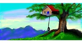 Drawing of Treehouse by Debidolittle