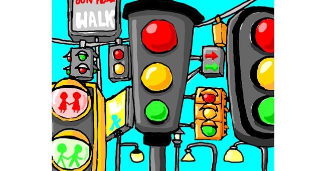 Drawing of Traffic light by Just_shin