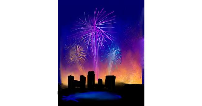 Drawing of Fireworks by Mea