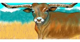 Drawing of Bull by Debidolittle