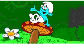 Drawing of Smurf by Swimmer