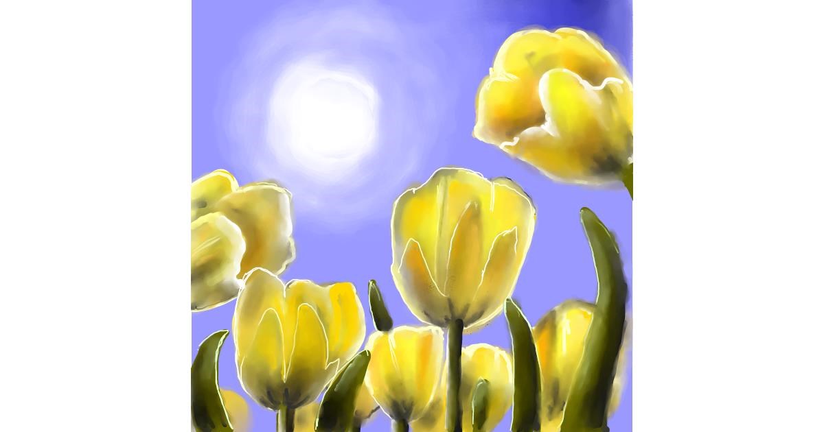 Drawing of Tulips by Leah