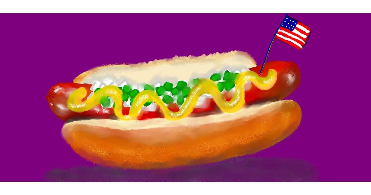 Drawing of Hotdog by Debidolittle