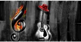 Drawing of Guitar by Eclat de Lune