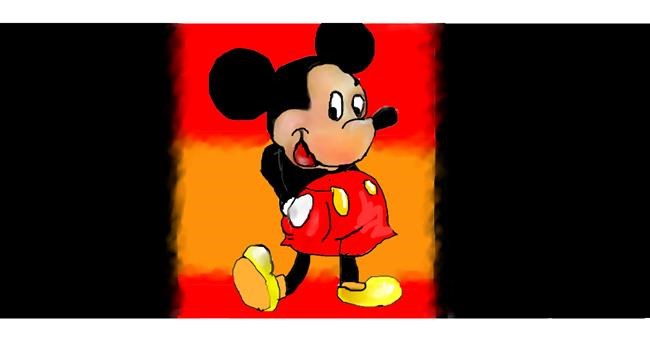 Drawing of Mickey Mouse by Soraya