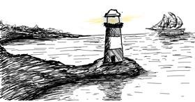Drawing of Lighthouse by Martina