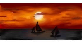 Drawing of Sailboat by Gi