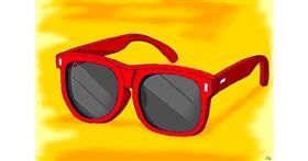 Drawing of Sunglasses by flowerpot