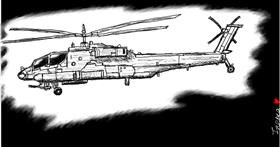 Drawing of Helicopter by InessA