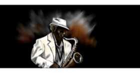 Drawing of Saxophone by Çhåching