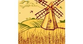 Drawing of Windmill by Monalisa 