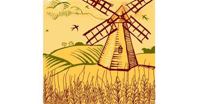 Drawing of Windmill by Monalisa 