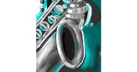 Drawing of Saxophone by GreyhoundMama