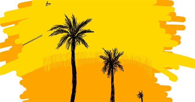 Drawing of Palm tree by Kera