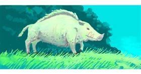 Drawing of Wild boar by Женя