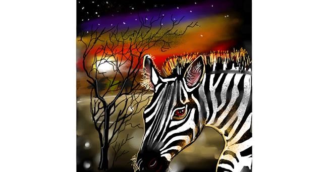Drawing of Zebra by Leah