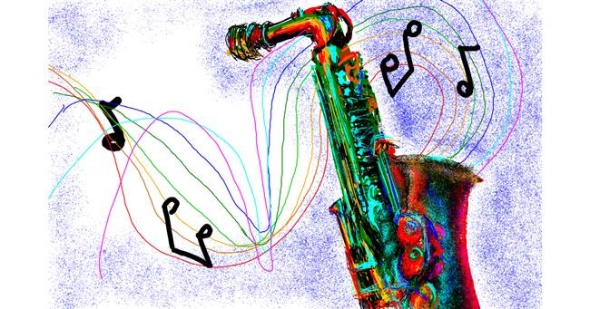 Drawing of Saxophone by Adenay