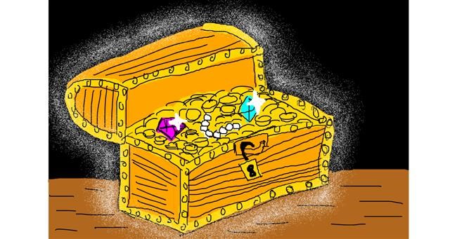 Drawing of Treasure chest by Ingrid