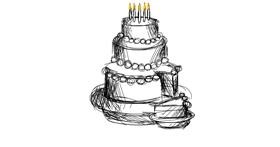 Drawing of Birthday cake by Shey