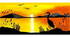 Drawing of Sunset by justme❤️