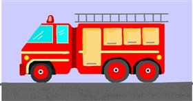 Drawing of Firetruck by pajama