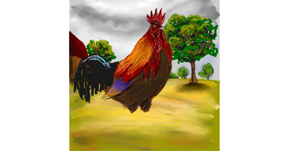 Drawing of Rooster by Andromeda