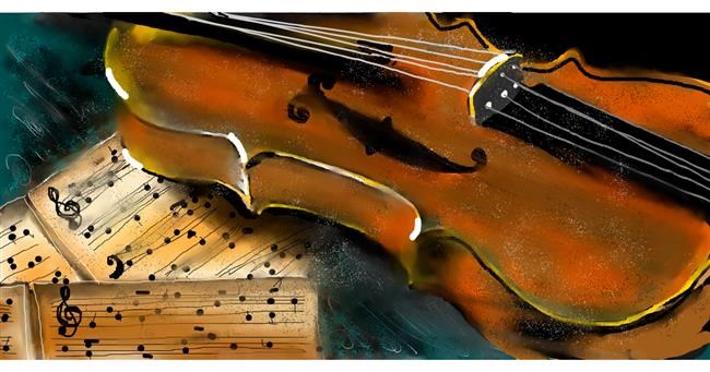 Drawing of Violin by Mandy Boggs