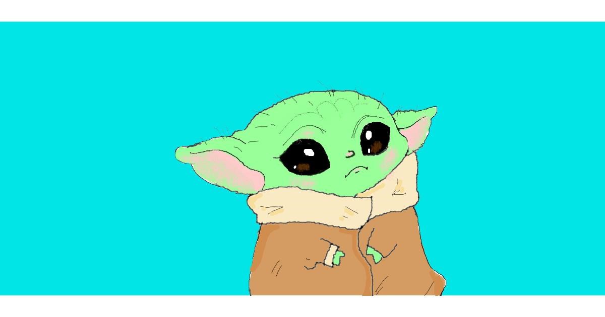 Drawing of Baby Yoda by Strider