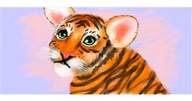 Drawing of Tiger by Debidolittle