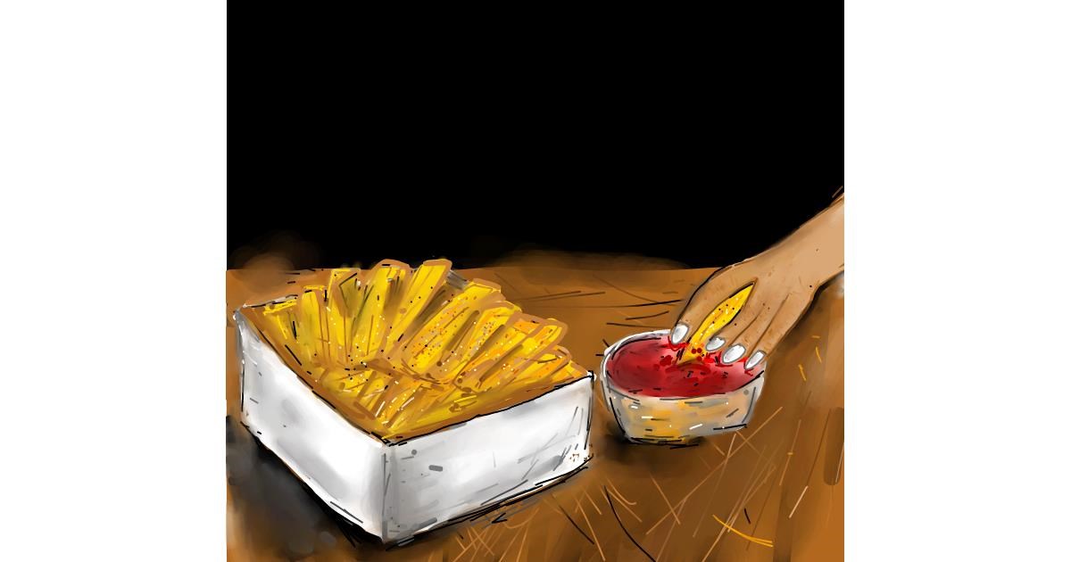 Drawing of French fries by Peek