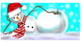 Drawing of Snowman by DebbyLee