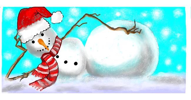 Drawing of Snowman by DebbyLee