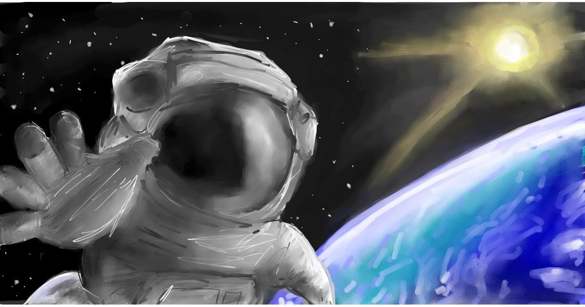 Drawing of Astronaut by Soaring Sunshine