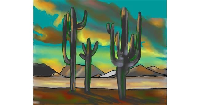Drawing of Cactus by Cec