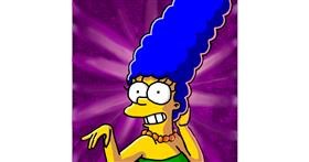 Drawing of Marge Simpson by Joze