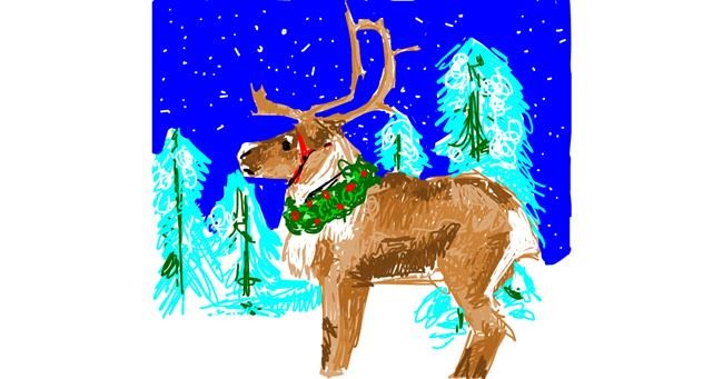 Drawing of Reindeer by RonNNIEE