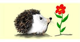 Drawing of Hedgehog by Debidolittle