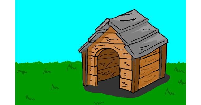 Drawing of Dog house by Humo de copal