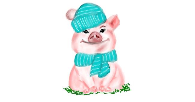 Schwein-Zeichnung von ELLE