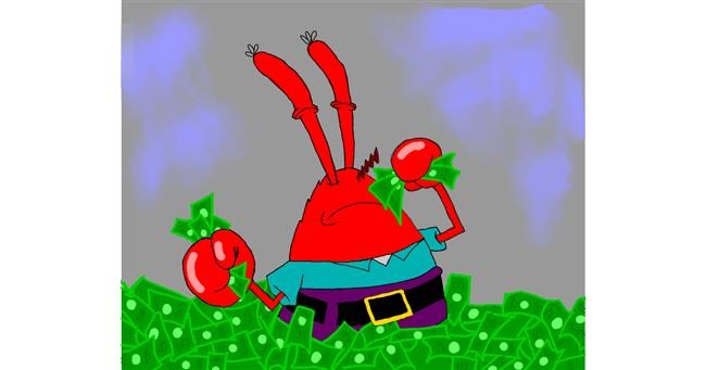 Drawing of Mr. Krabs (spongebob) by Zuli