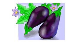 Drawing of Eggplant by Debidolittle