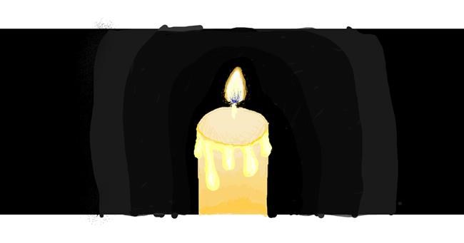 Drawing of Candle by coconut