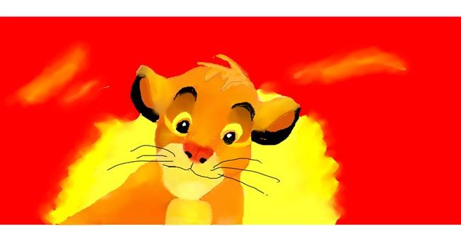 Drawing of Simba (Lion King) by Gillian