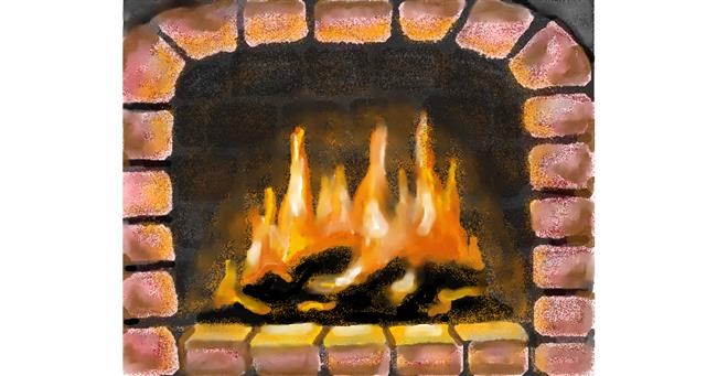 Drawing of Fireplace by MINNA