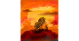 Drawing of Simba (Lion King) by Keke •_•