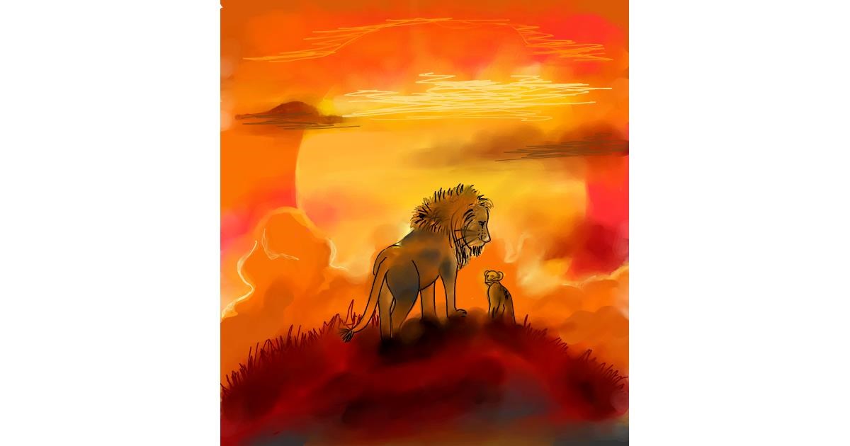 Drawing of Simba (Lion King) by Keke