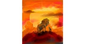 Drawing of Simba (Lion King) by Keke •_•